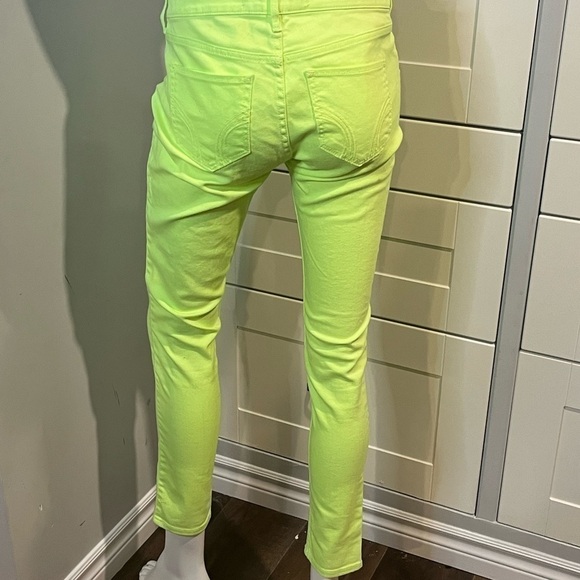 Hollister. Lime Green. Jeans. Size. 29 x 29. Or 9R. Skinny. Stretch. Ankle. - Picture 4 of 5